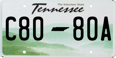 TN license plate C8080A