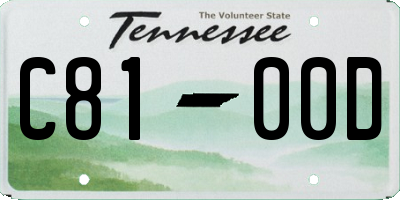 TN license plate C8100D