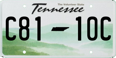 TN license plate C8110C