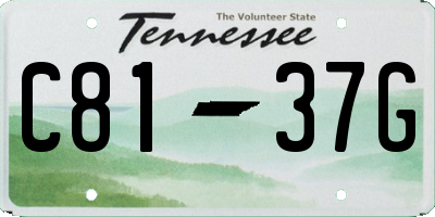 TN license plate C8137G