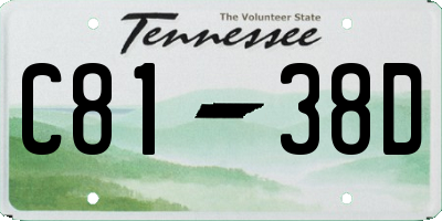 TN license plate C8138D