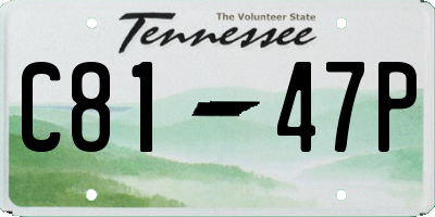 TN license plate C8147P
