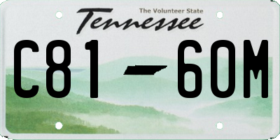 TN license plate C8160M