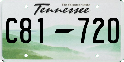 TN license plate C8172O