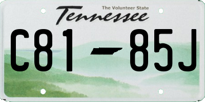TN license plate C8185J