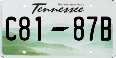 TN license plate C8187B