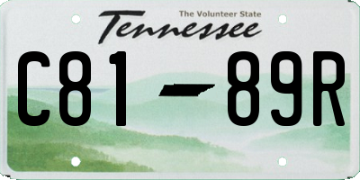 TN license plate C8189R
