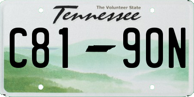 TN license plate C8190N