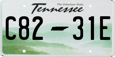 TN license plate C8231E