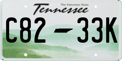 TN license plate C8233K