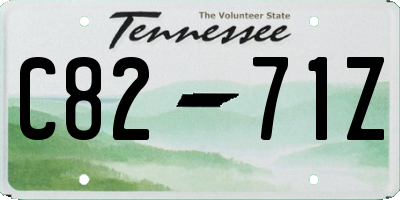 TN license plate C8271Z