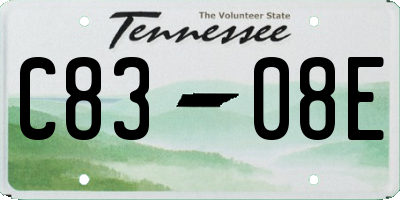 TN license plate C8308E