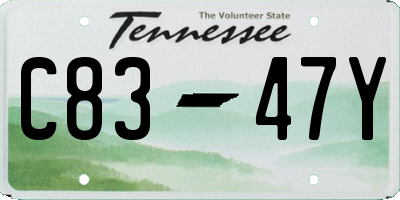 TN license plate C8347Y