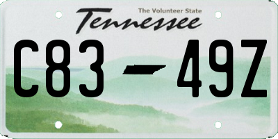 TN license plate C8349Z