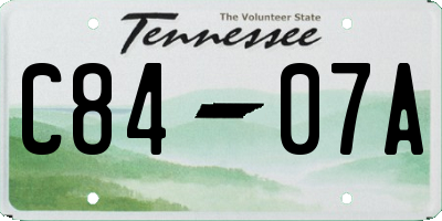 TN license plate C8407A