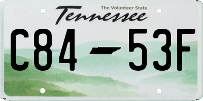 TN license plate C8453F