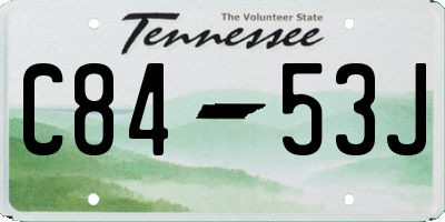 TN license plate C8453J