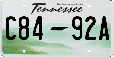 TN license plate C8492A