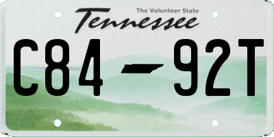 TN license plate C8492T