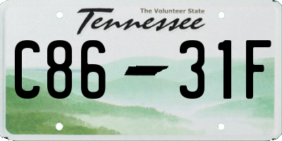 TN license plate C8631F