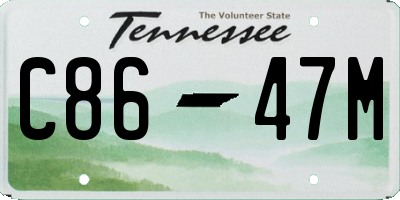 TN license plate C8647M