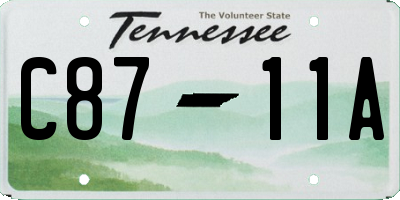 TN license plate C8711A