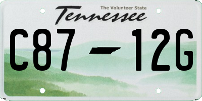 TN license plate C8712G