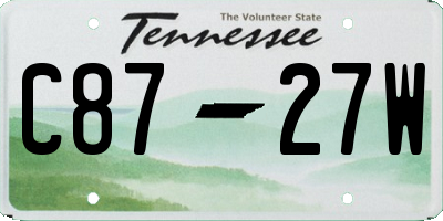 TN license plate C8727W