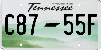 TN license plate C8755F
