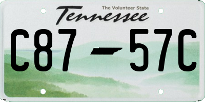 TN license plate C8757C