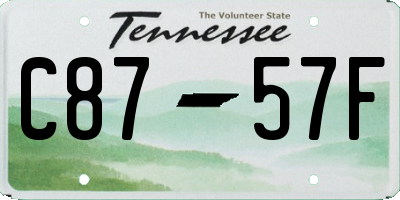 TN license plate C8757F