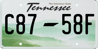 TN license plate C8758F
