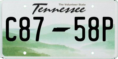TN license plate C8758P