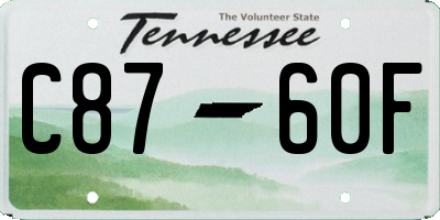 TN license plate C8760F