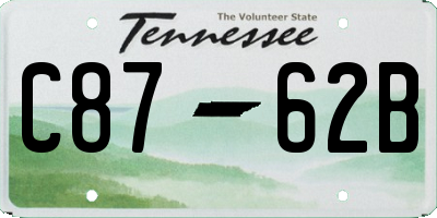 TN license plate C8762B