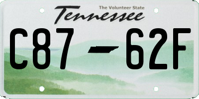 TN license plate C8762F