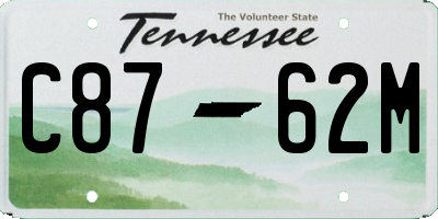 TN license plate C8762M