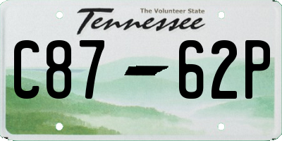 TN license plate C8762P