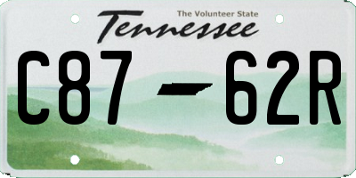 TN license plate C8762R