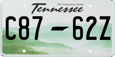 TN license plate C8762Z