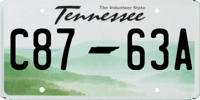 TN license plate C8763A