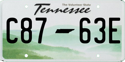 TN license plate C8763E