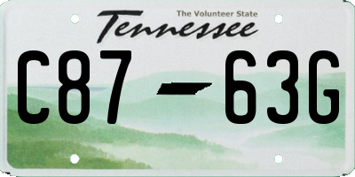 TN license plate C8763G