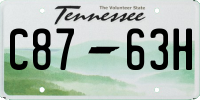 TN license plate C8763H