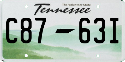 TN license plate C8763I