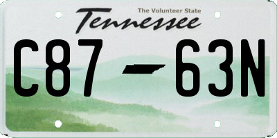 TN license plate C8763N