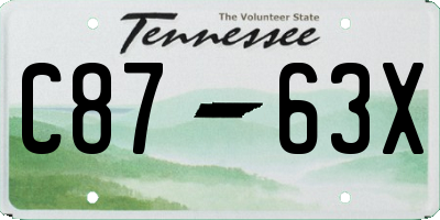 TN license plate C8763X