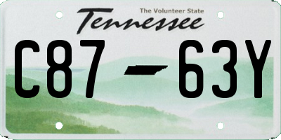 TN license plate C8763Y