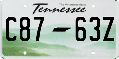 TN license plate C8763Z