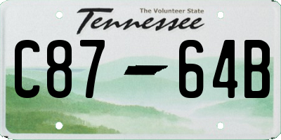 TN license plate C8764B